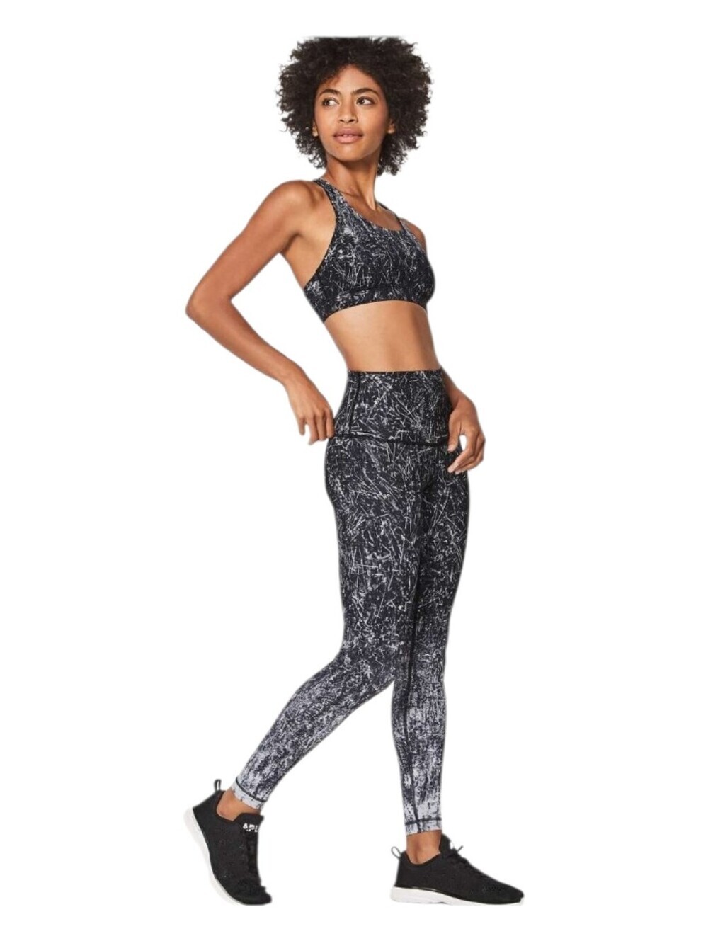 Lululemon Womens Alpine White Black Ombre Nulux 28" Wunder Under Leggings 12